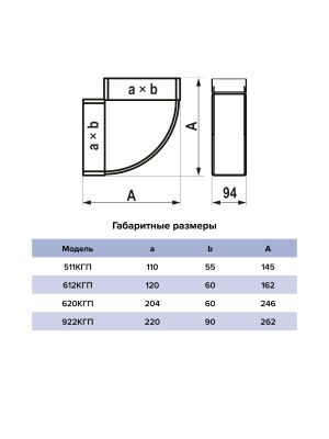 Колено КГП 60х204 горизонтальное пластик ERA