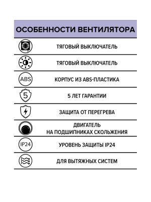 Вентилятор накладной STANDARD D125 тяг.выкл. ERA