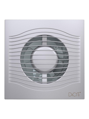 Вентилятор накладной SLIM D100 обр.клапан Gray metal DICITI